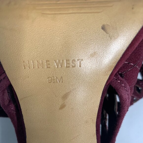Nine West Plum Suede Heels W/Zip Closure - Picture 6 of 6